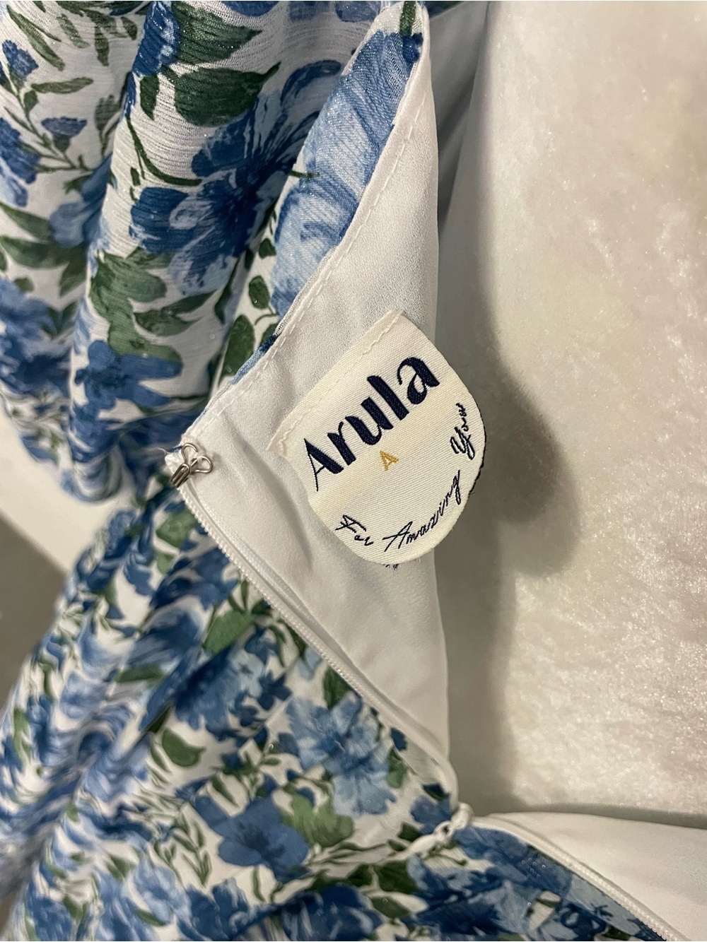 ARULA Blue & White Floral Square-Neck Maxi Dress - Picture 5 of 5